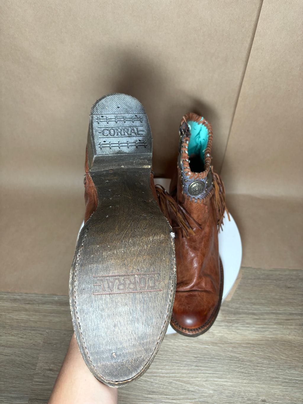 Corral size 10  A3196 fringe booties LIKE NEW