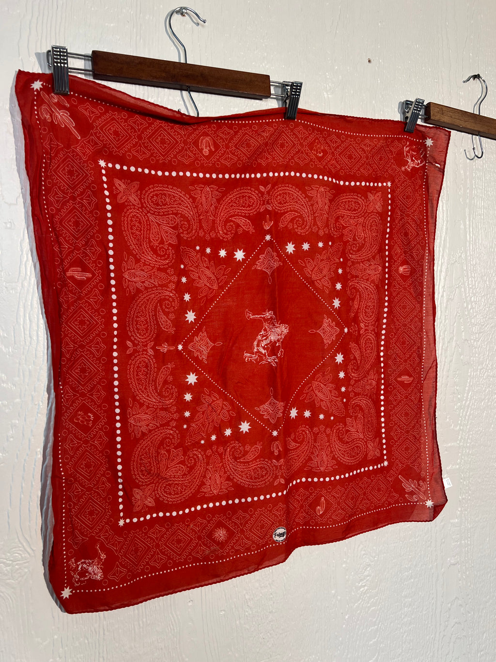 Fringe Scarves small wild rag 26" x 26" GENTLY USED