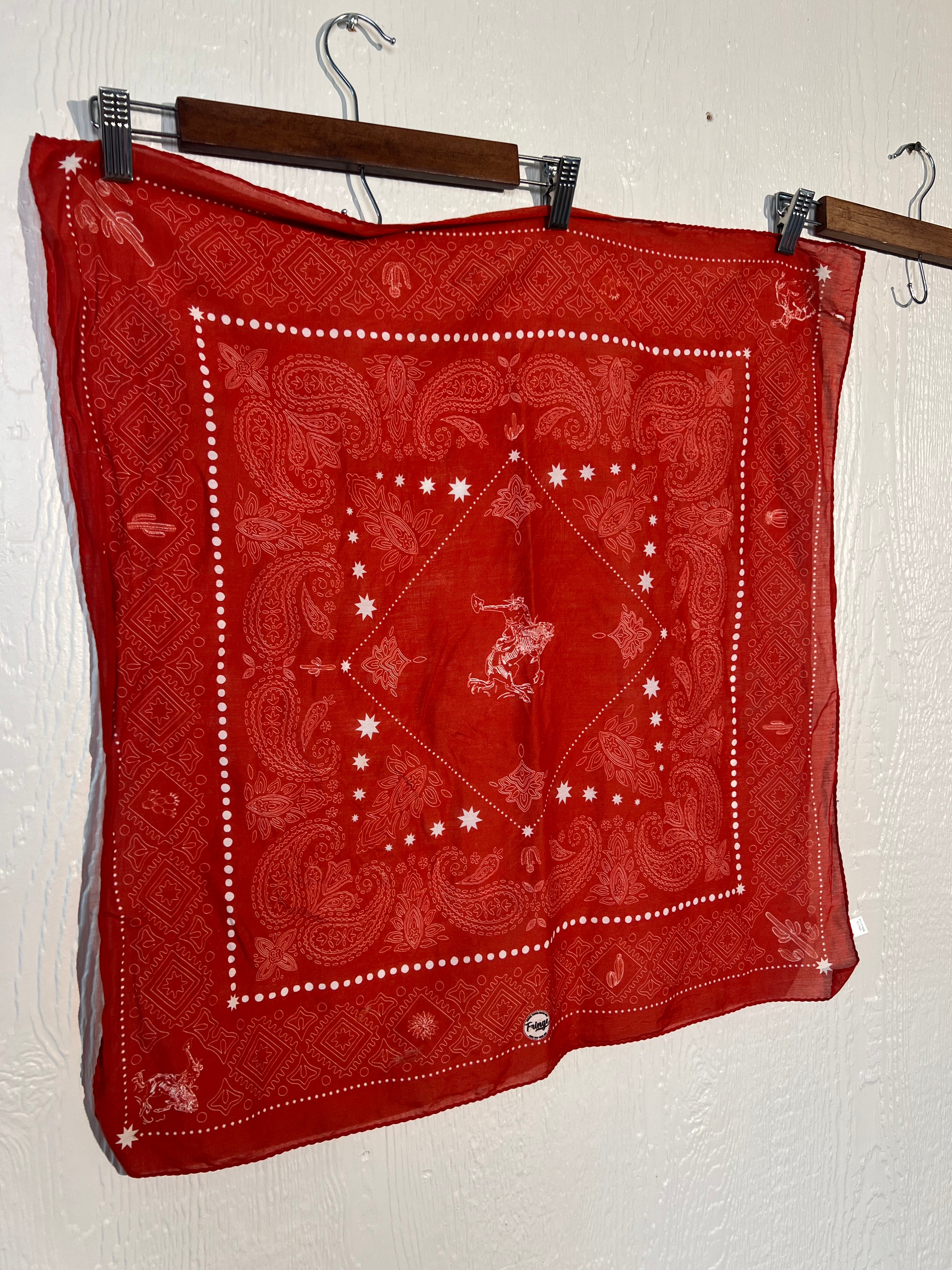 Fringe Scarves small wild rag 26" x 26" GENTLY USED