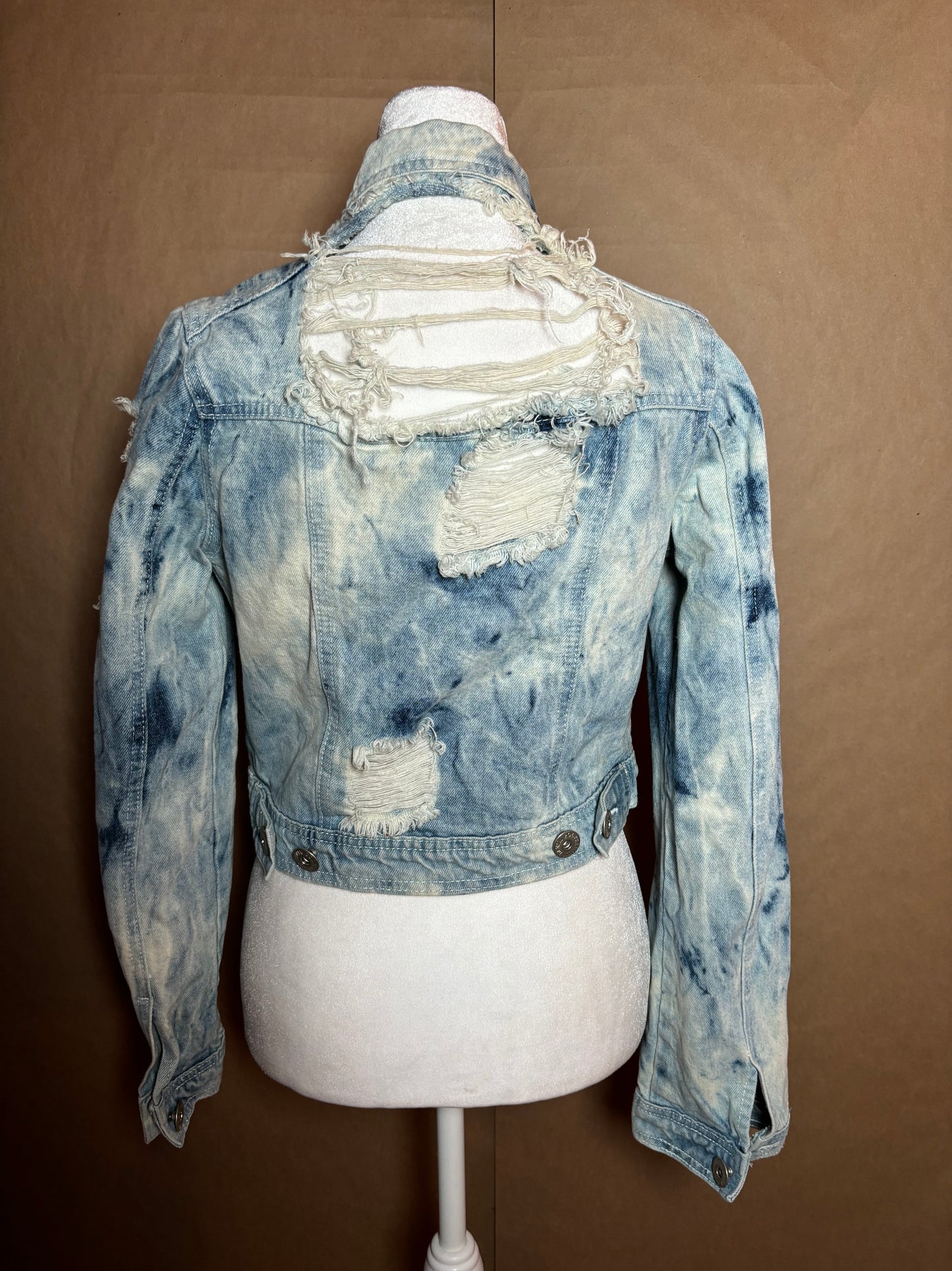 POL size xsmall distressed denim jacket GENTLY USED