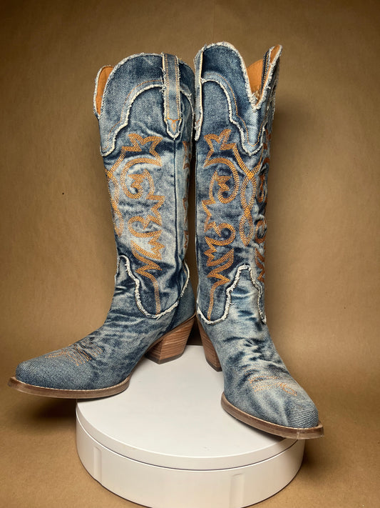 Dingo size 10 Texas Tornado denim cowboy boot NEW WITHOUT TAGS