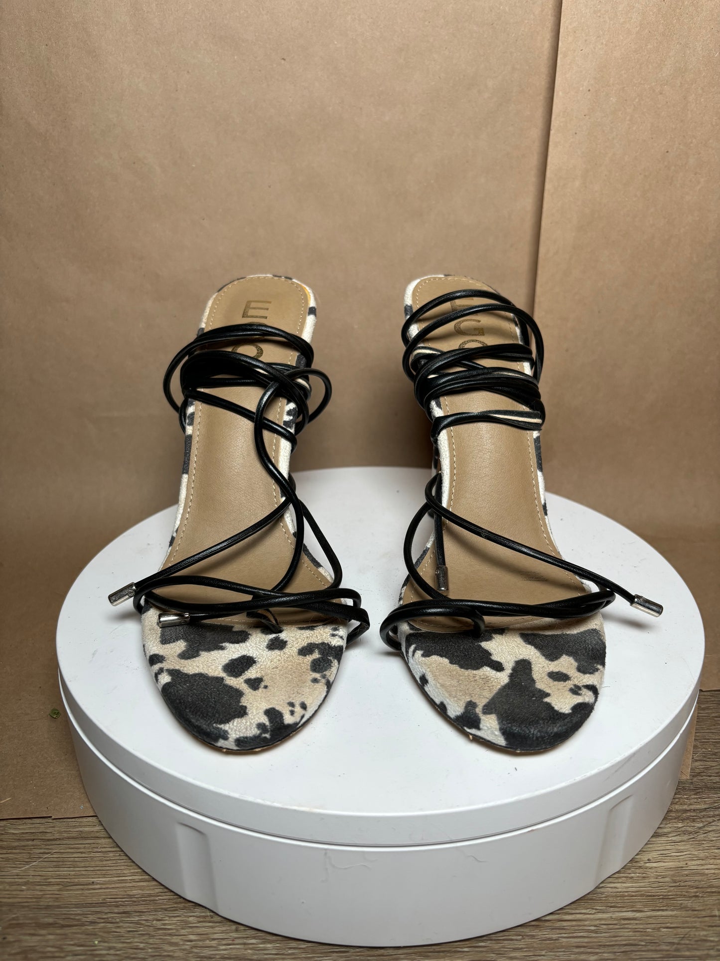 Ego Official size 9 cow print gladiator strap heels