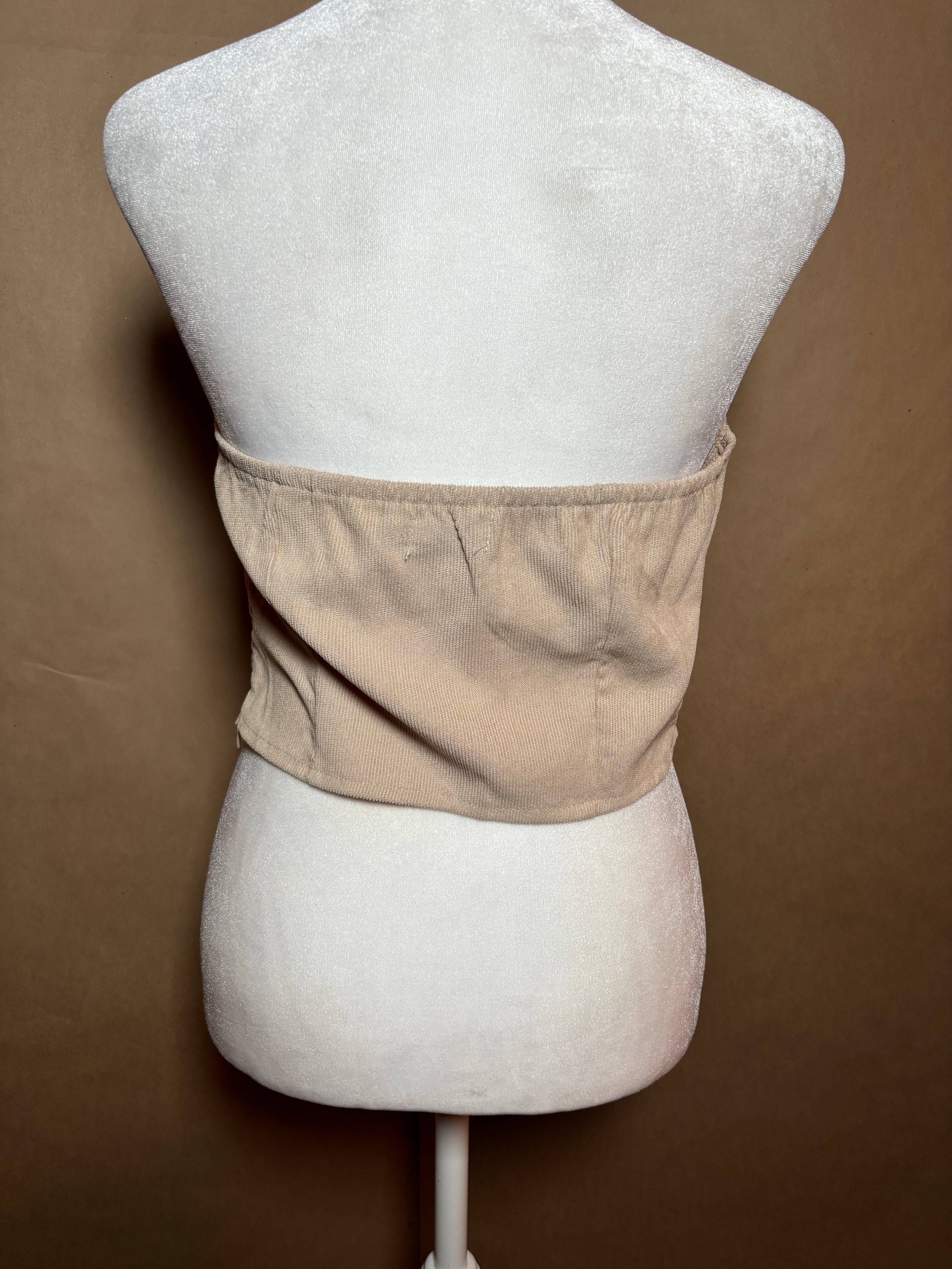 Pretty Little Thing size small faux suede corset top