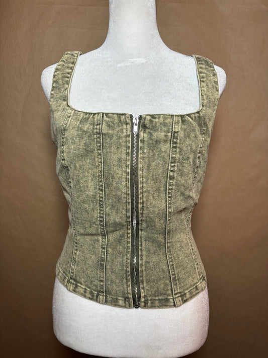 Lucky and Blessed size small gray denim tank NEW WITHOUT TAGS