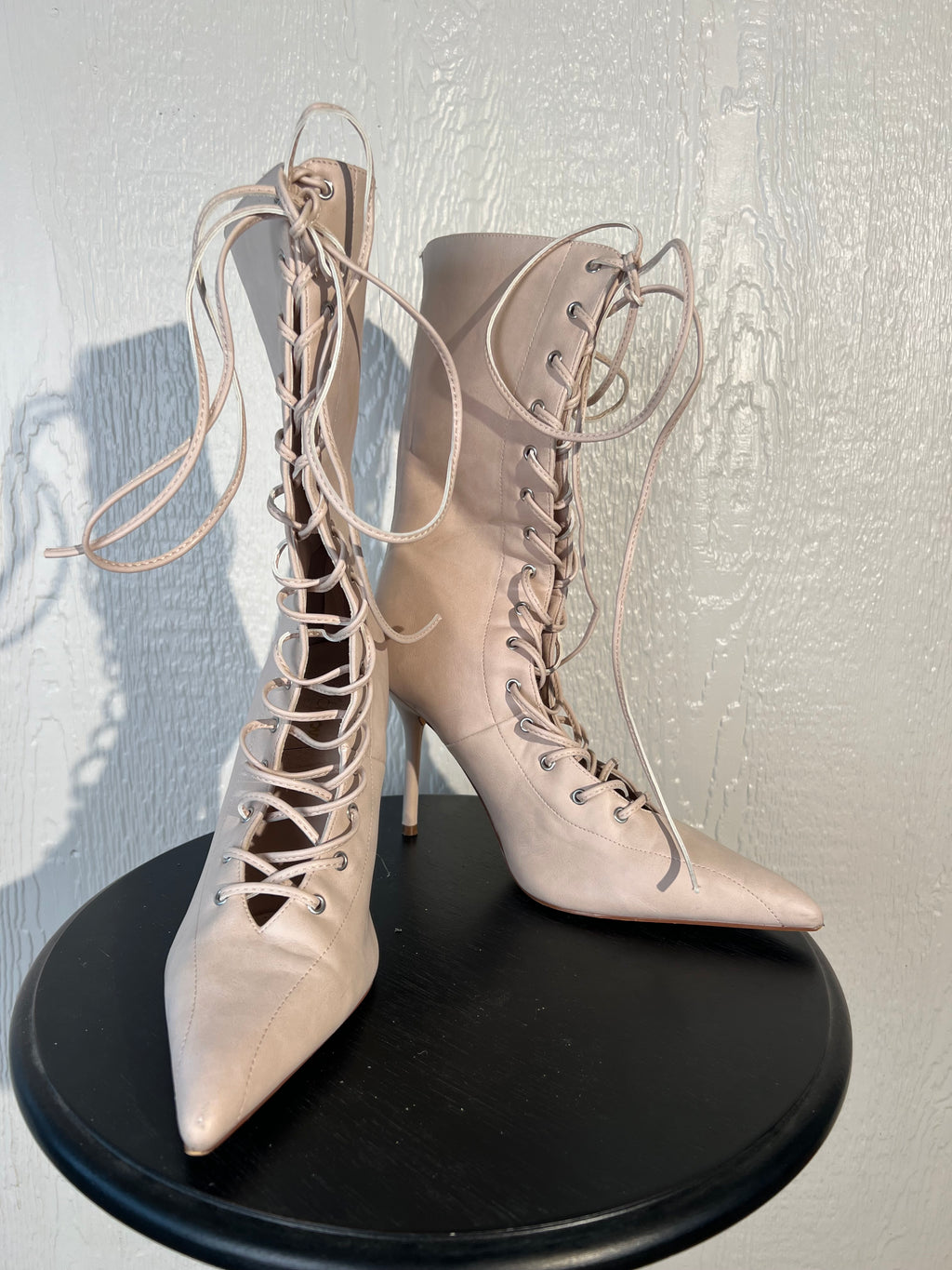 Fashion Nova size 10 heeled boots GENTLY USED