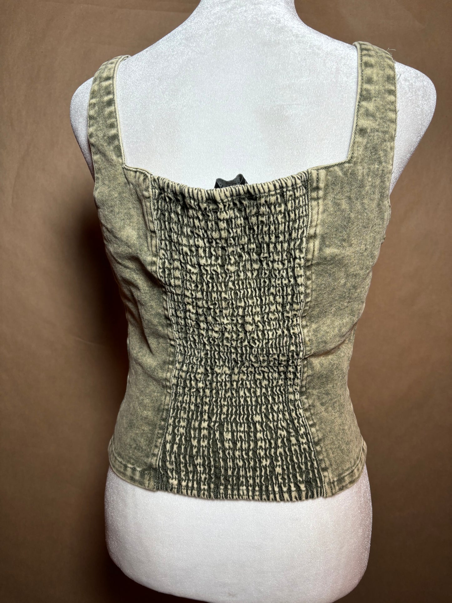 Lucky and Blessed size small gray denim tank NEW WITHOUT TAGS