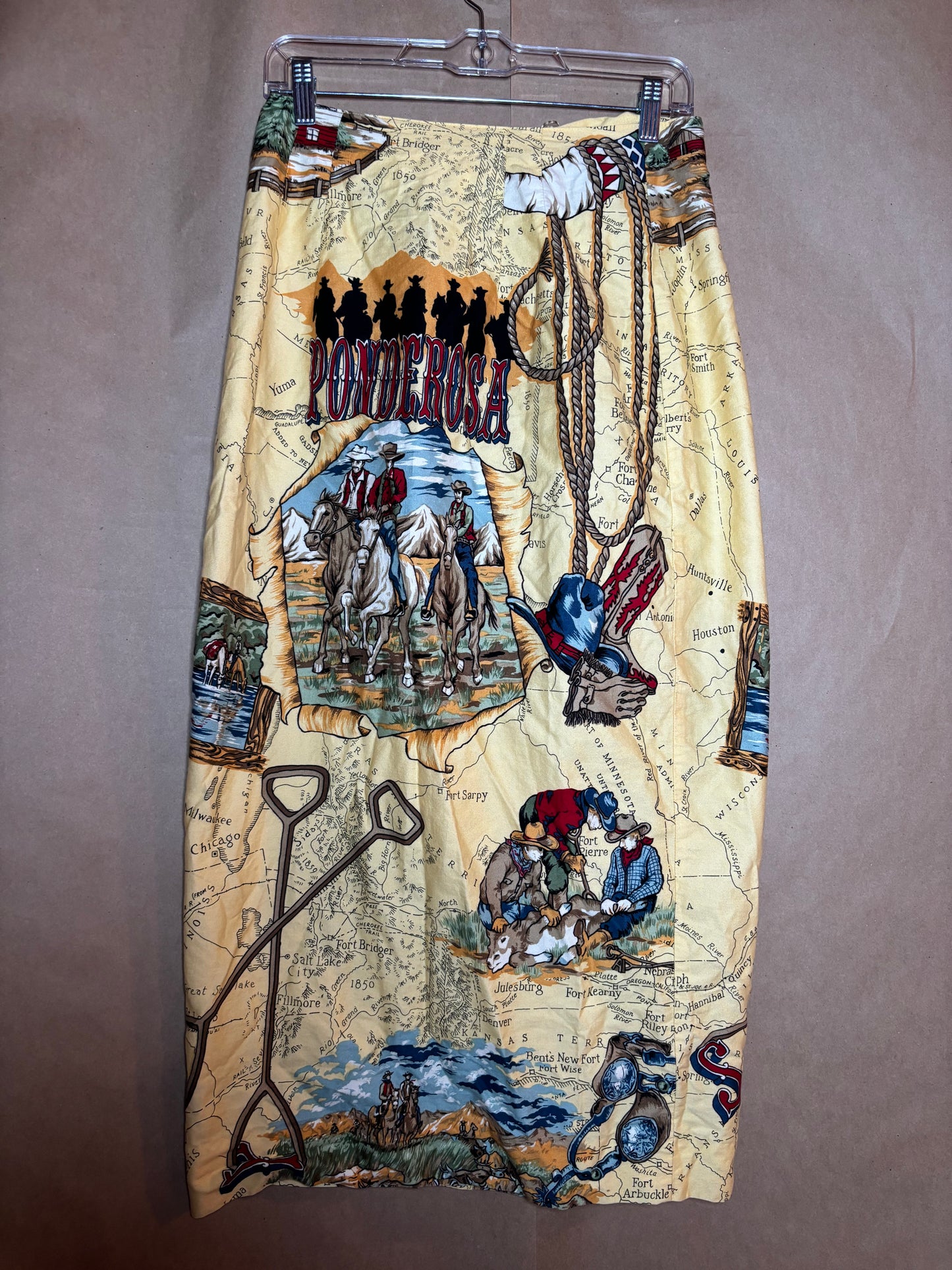 Western print size medium/large maxi skirt VINTAGE