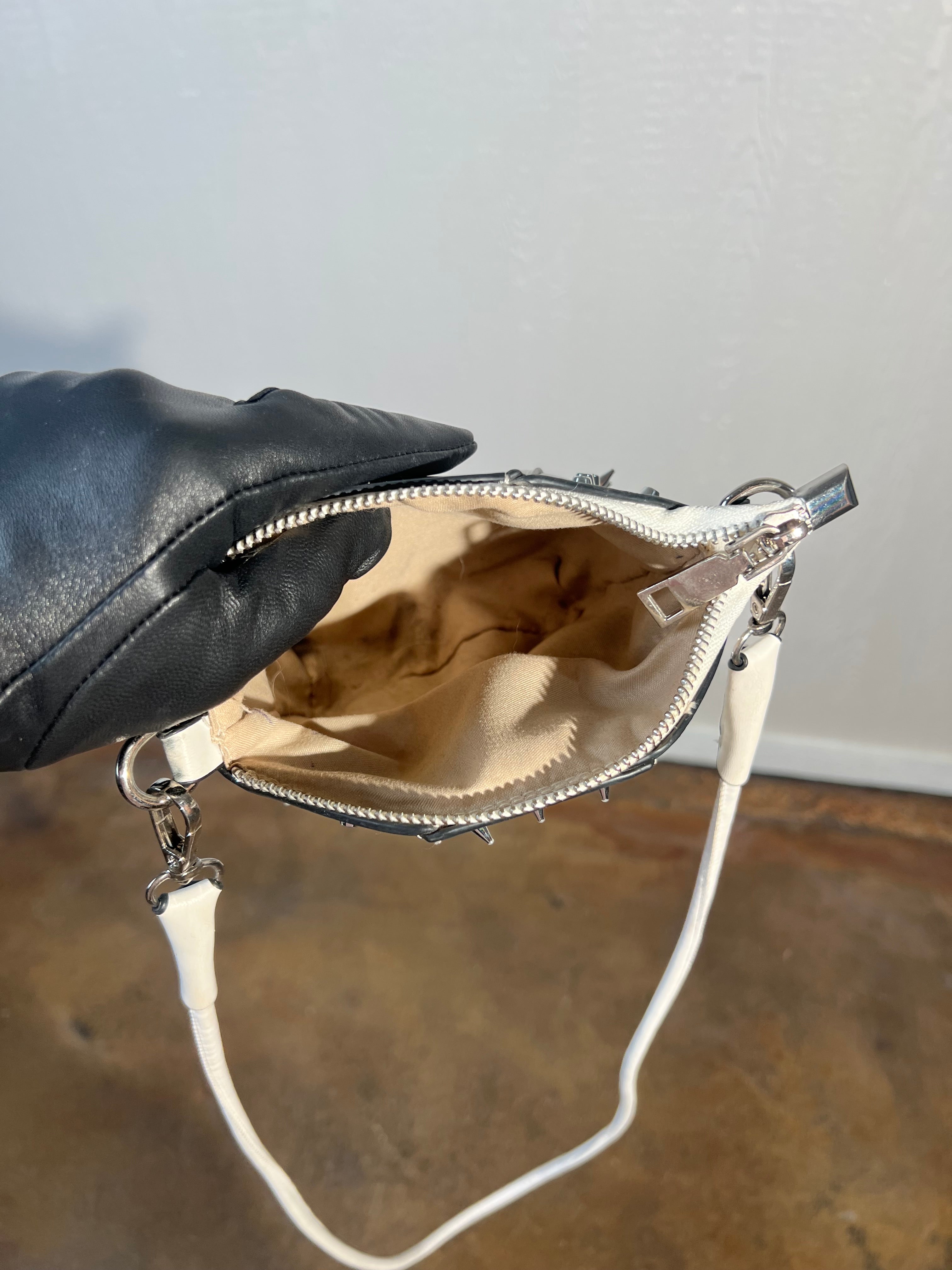 Pretty Little Thing cross body spiked purse USED