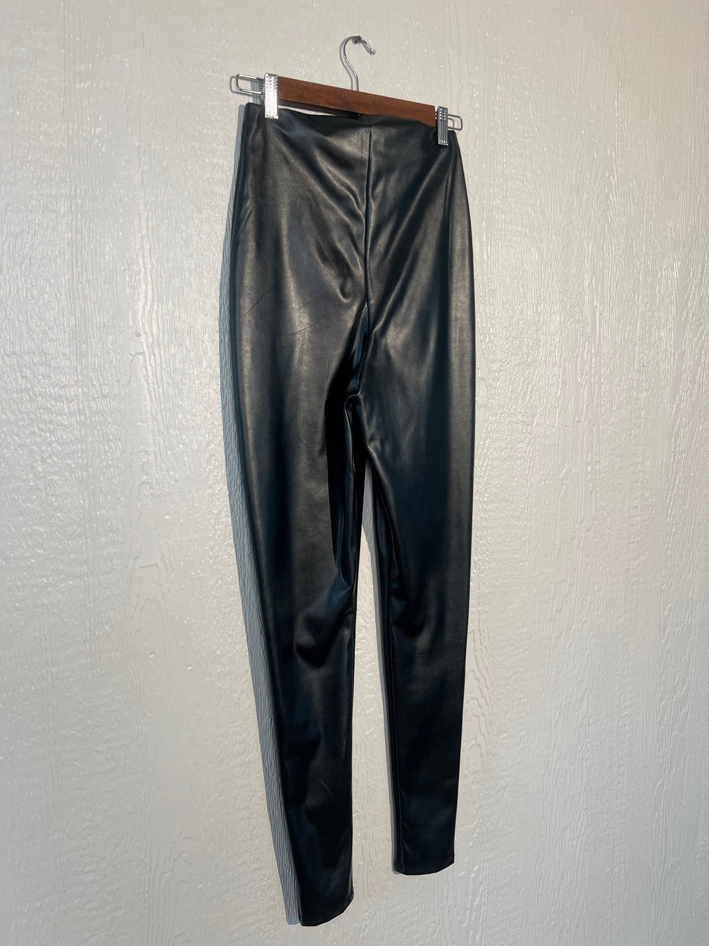 Pretty Little Thing size 4 faux leather leggings GENTLY USED
