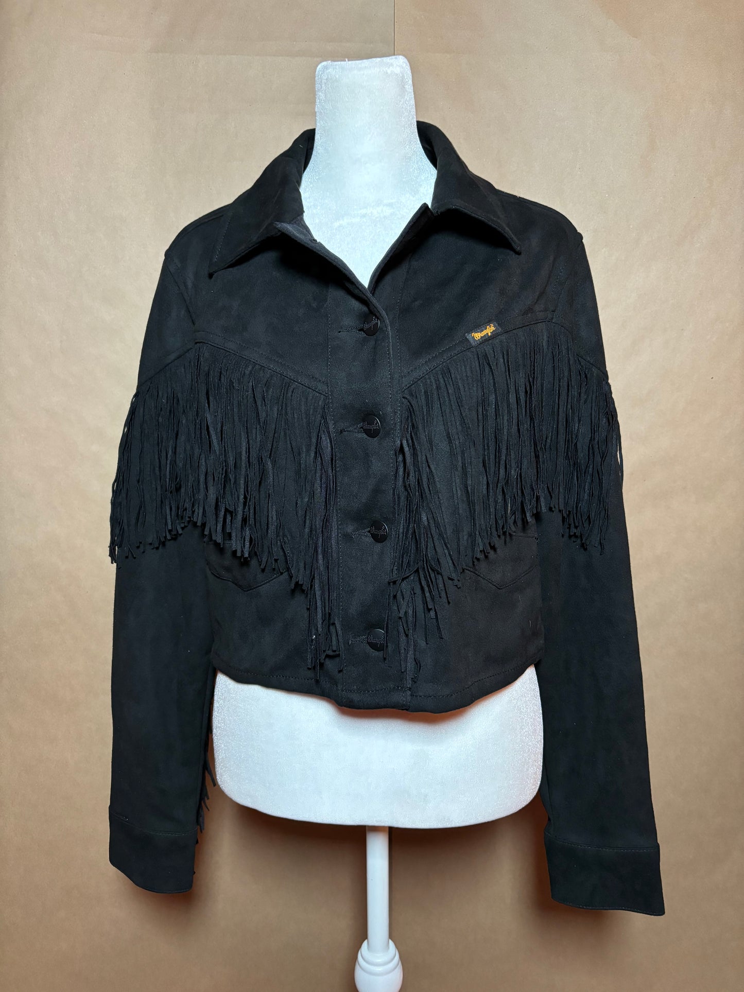 Wrangler size small fringe faux suede jacket LIKE NEW