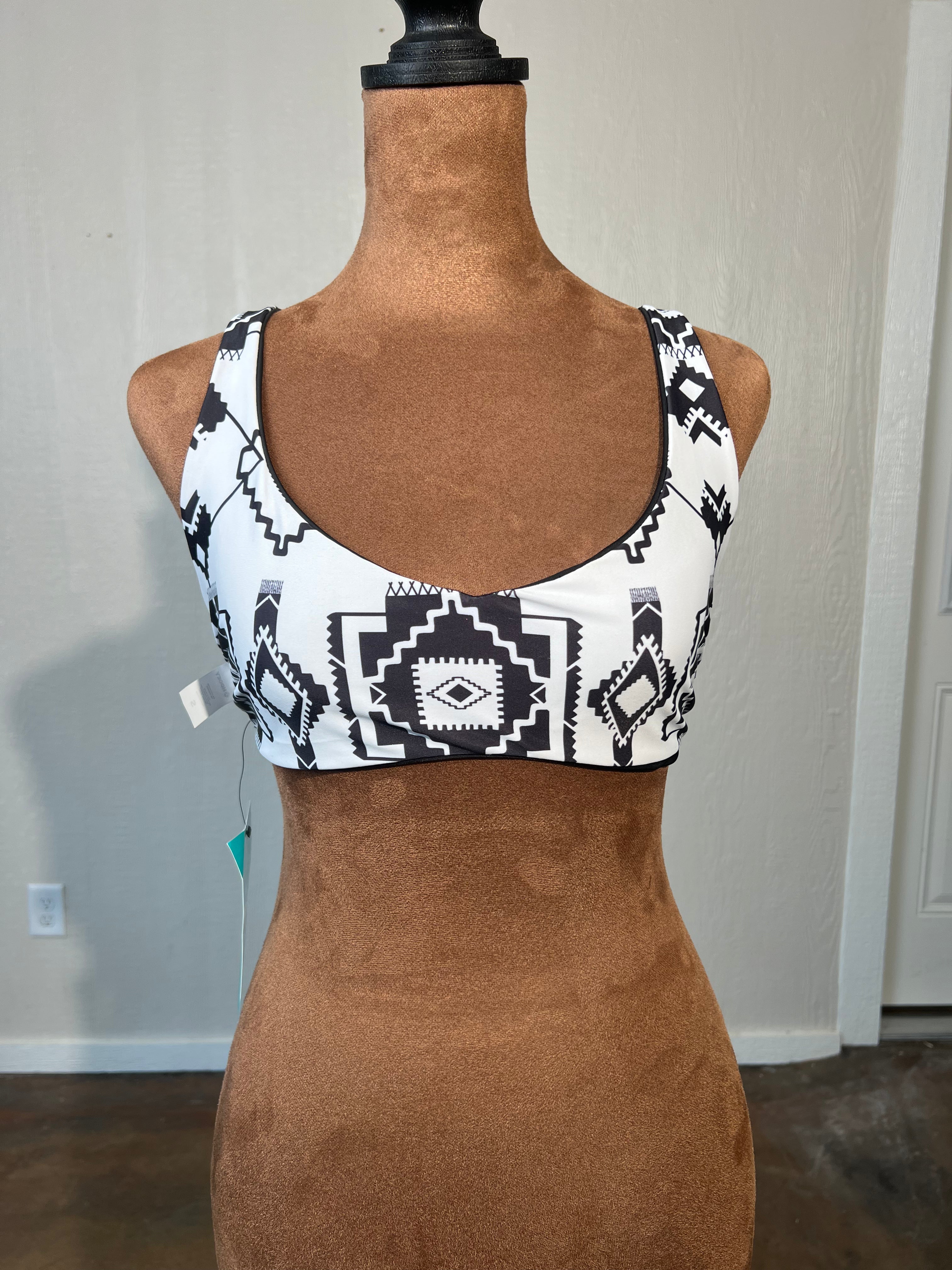 HOOEY size small reversable bikinI TOP ONLY NWT