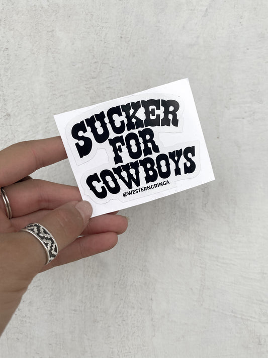 sucker for cowboys sticker